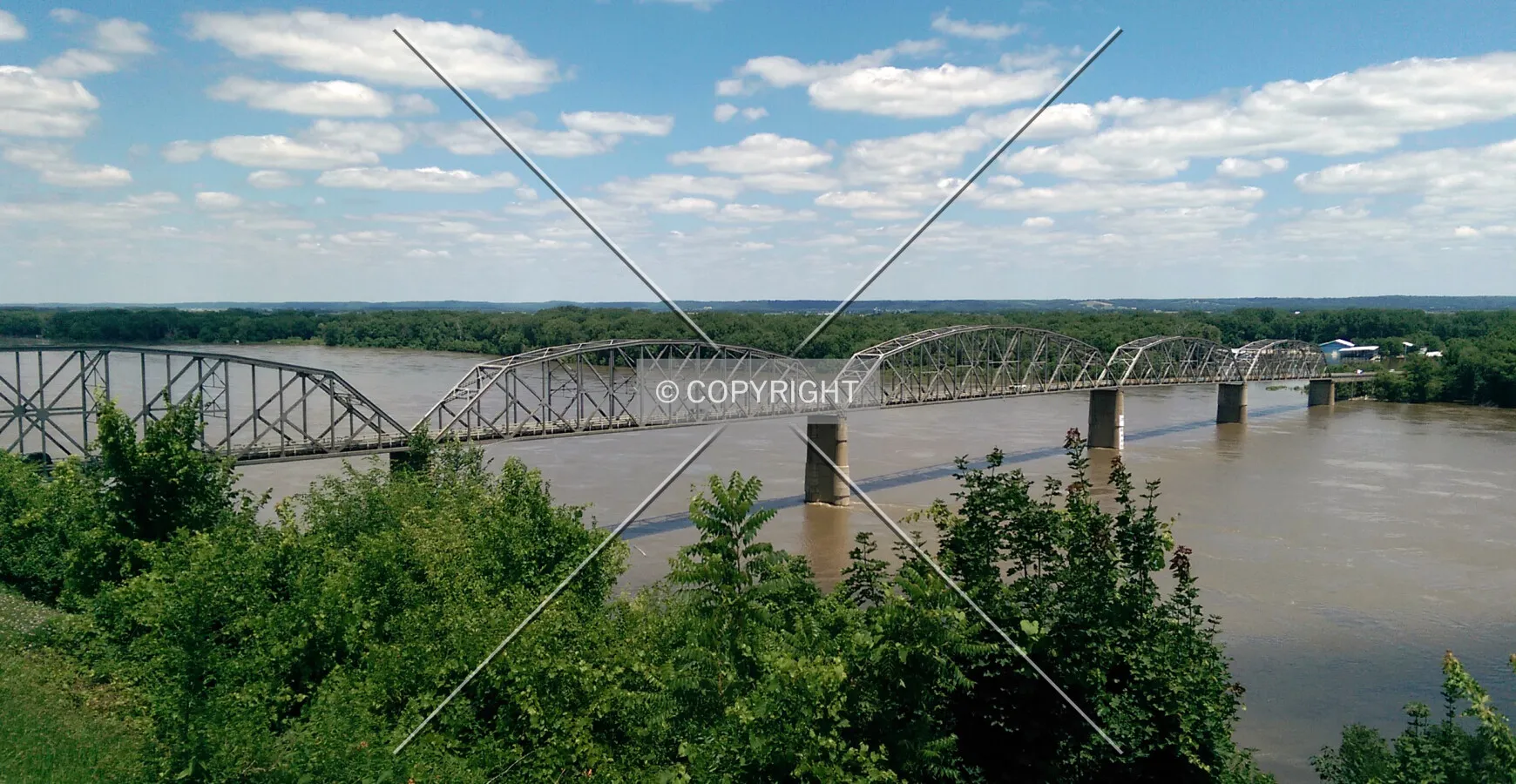 View from the southwest at Riverview Park; July 4, 2014