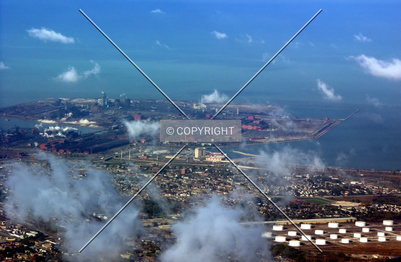 Aerial view from southeast
