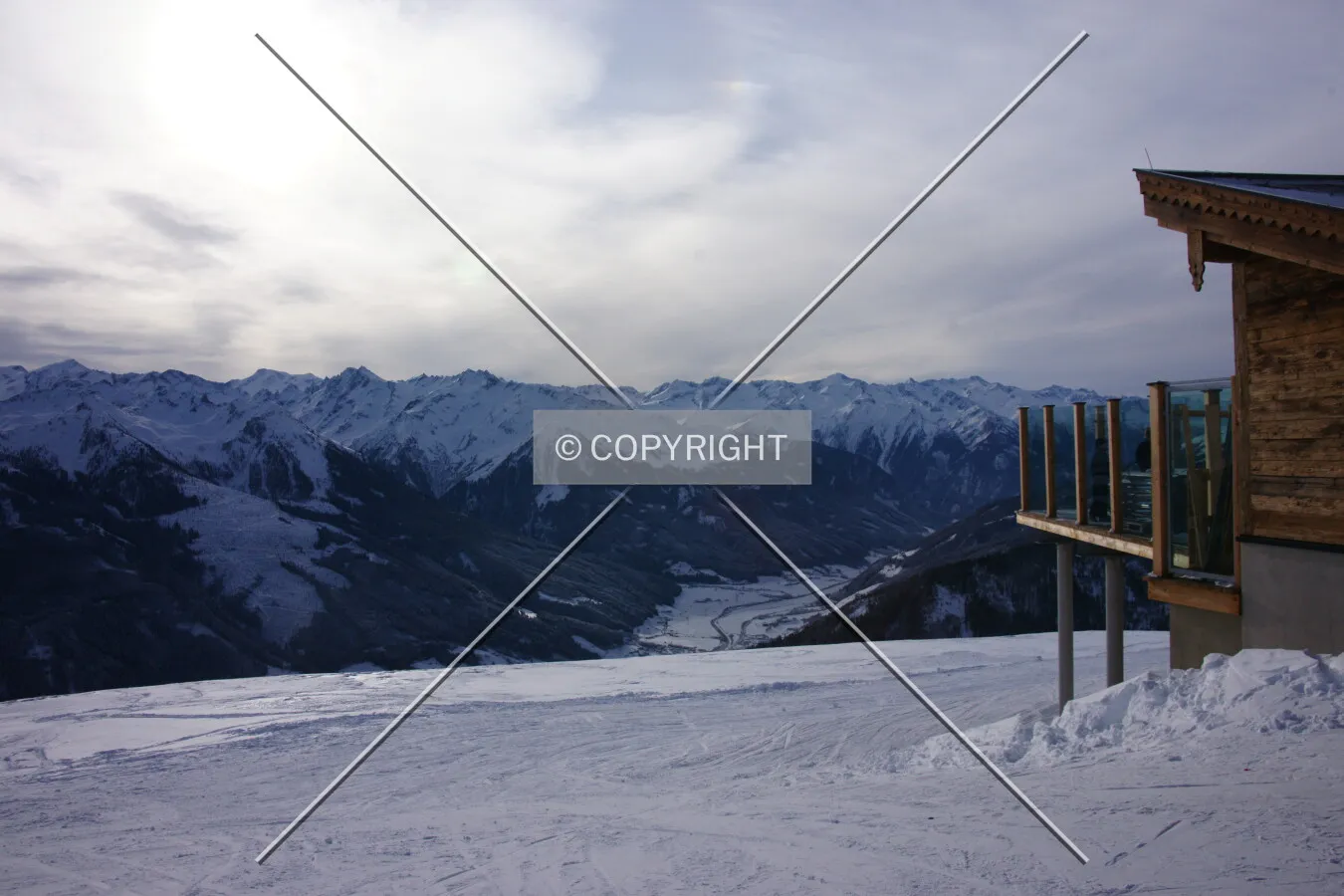 Snow-covered mountains in the austrian Alps