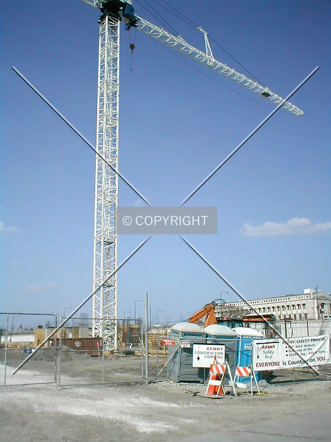 Site view of tower crane