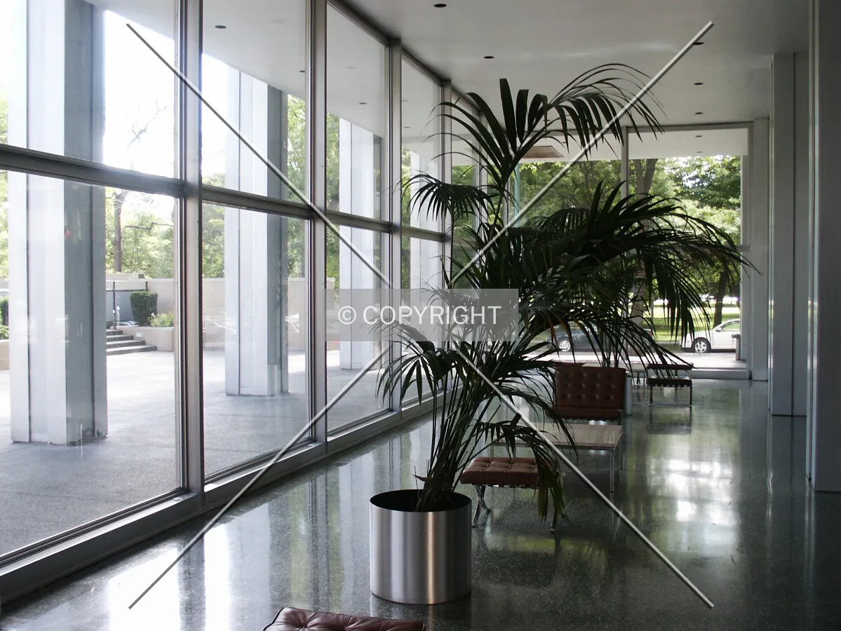 Looking east through the north lobby