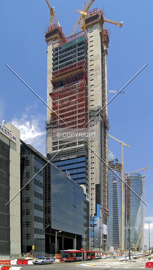 As seen from Paseo de la Castellana