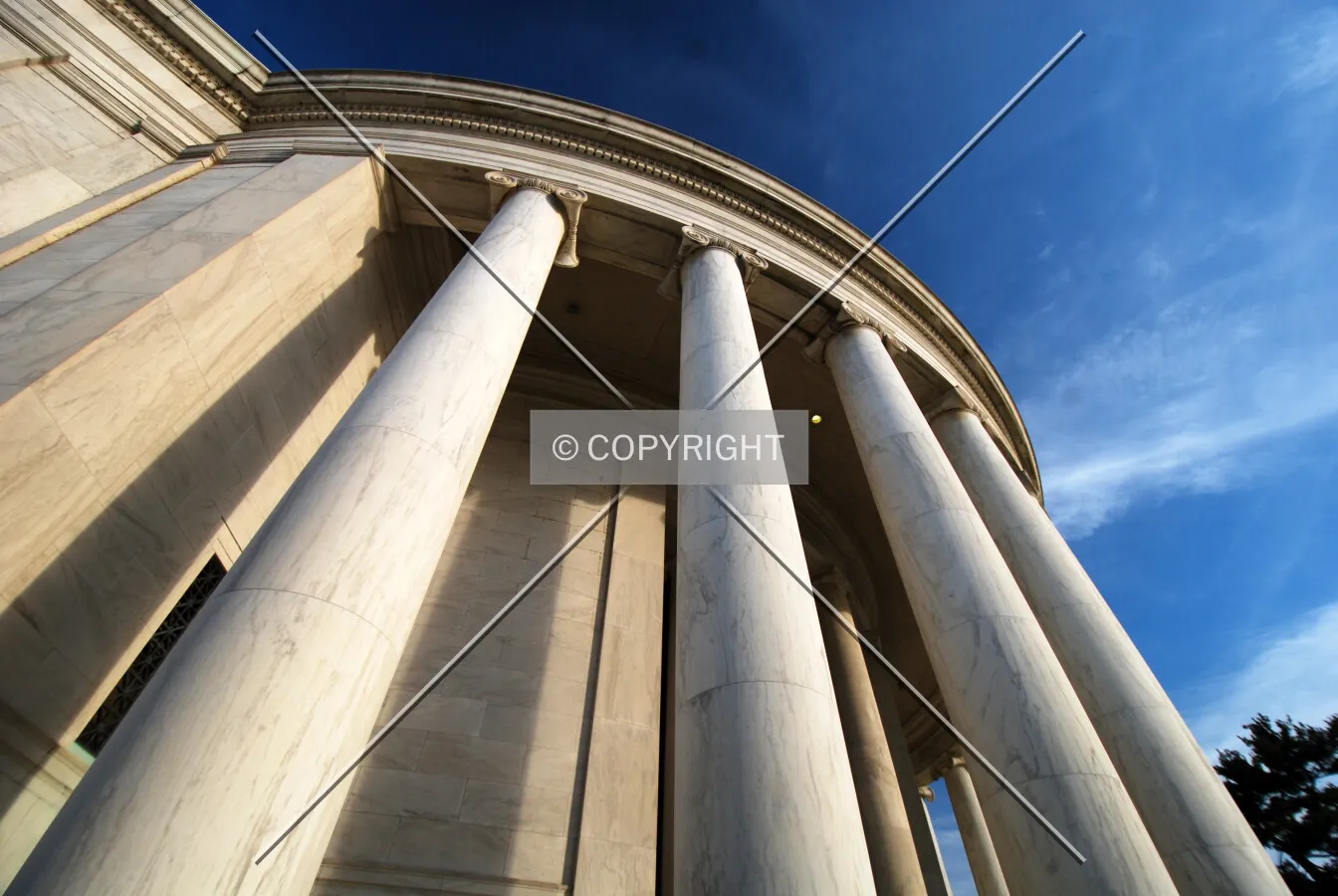 Looking up at the columns