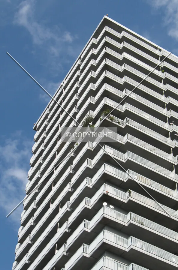 Looking up from the southwest