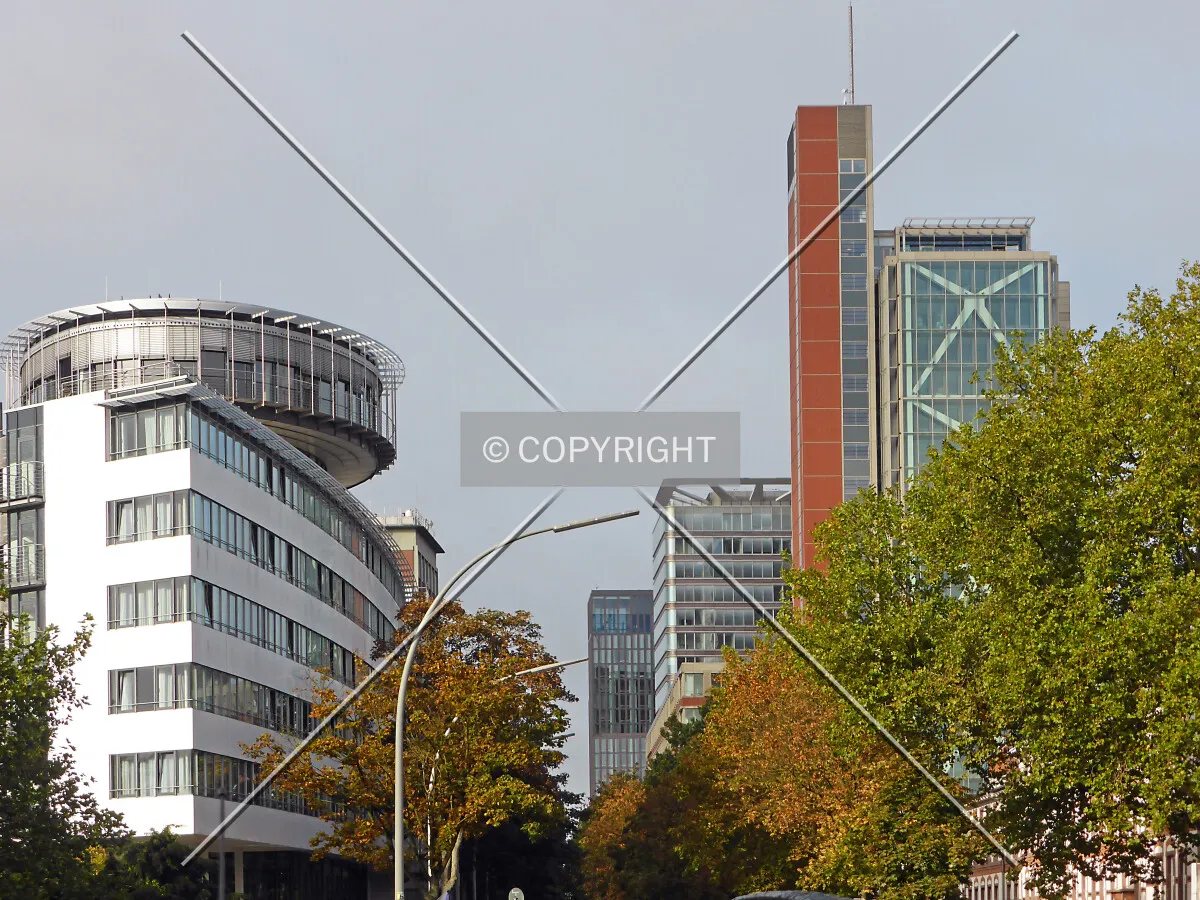 Skyline of Hamburg at Bernhard-Nocht-Straße