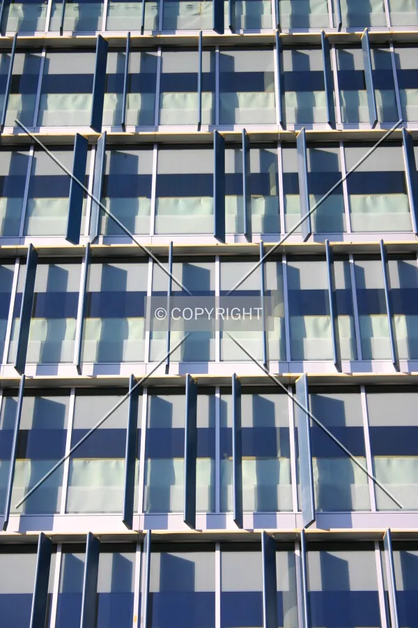 Detail of the façade's fins