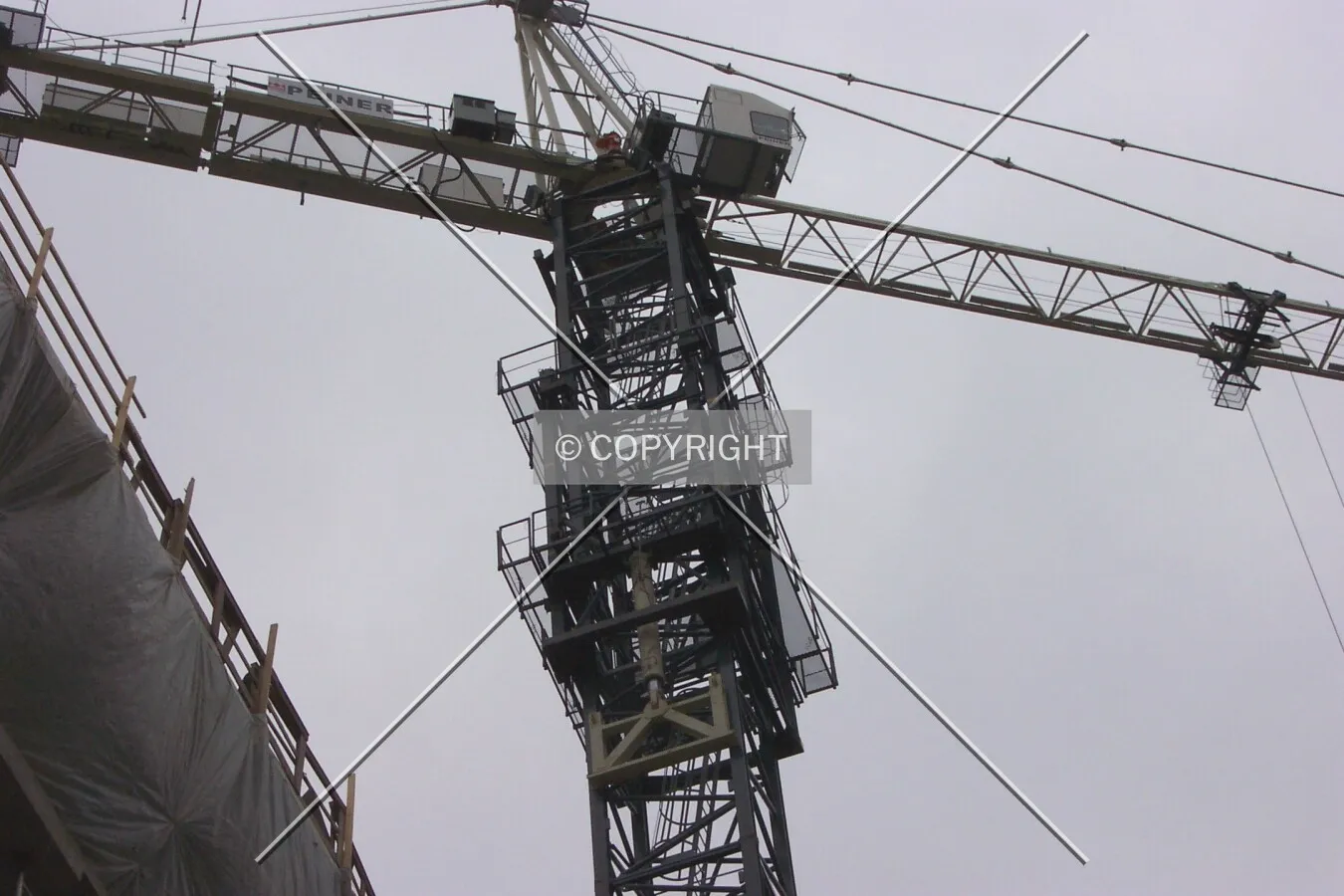 Looking up at the crane