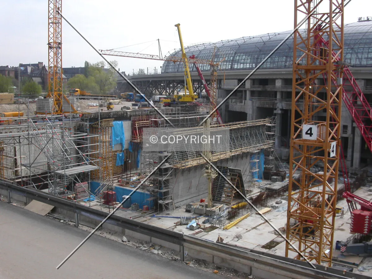 The construction site as seen from the north