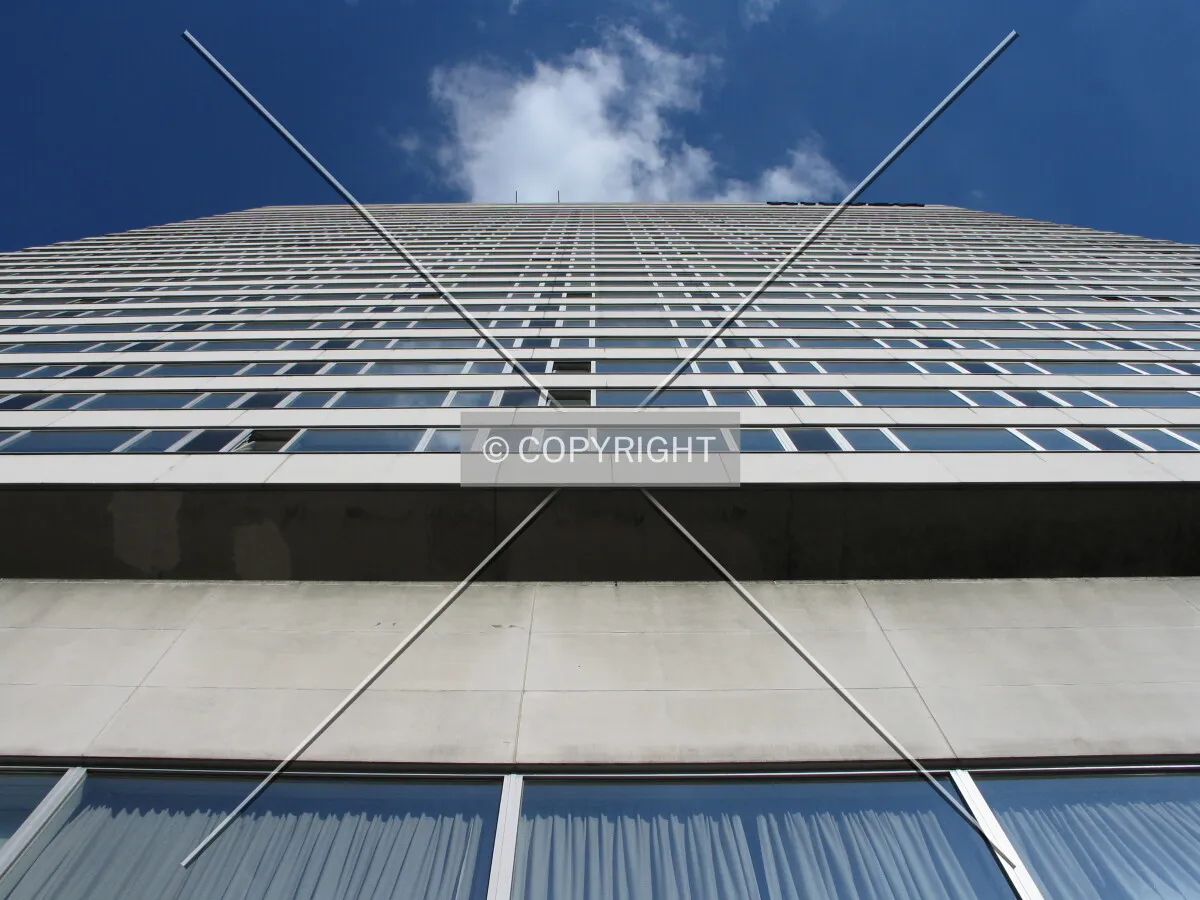 Looking up from the southwest