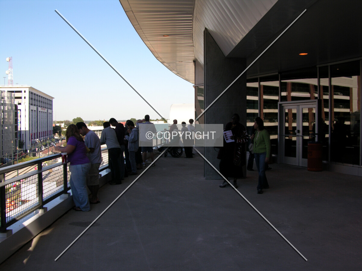 Outdoor terrace on the western side of the 200 level