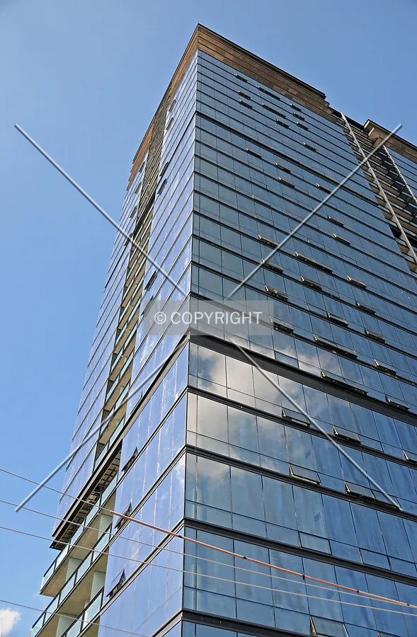 Looking up the southwest corner