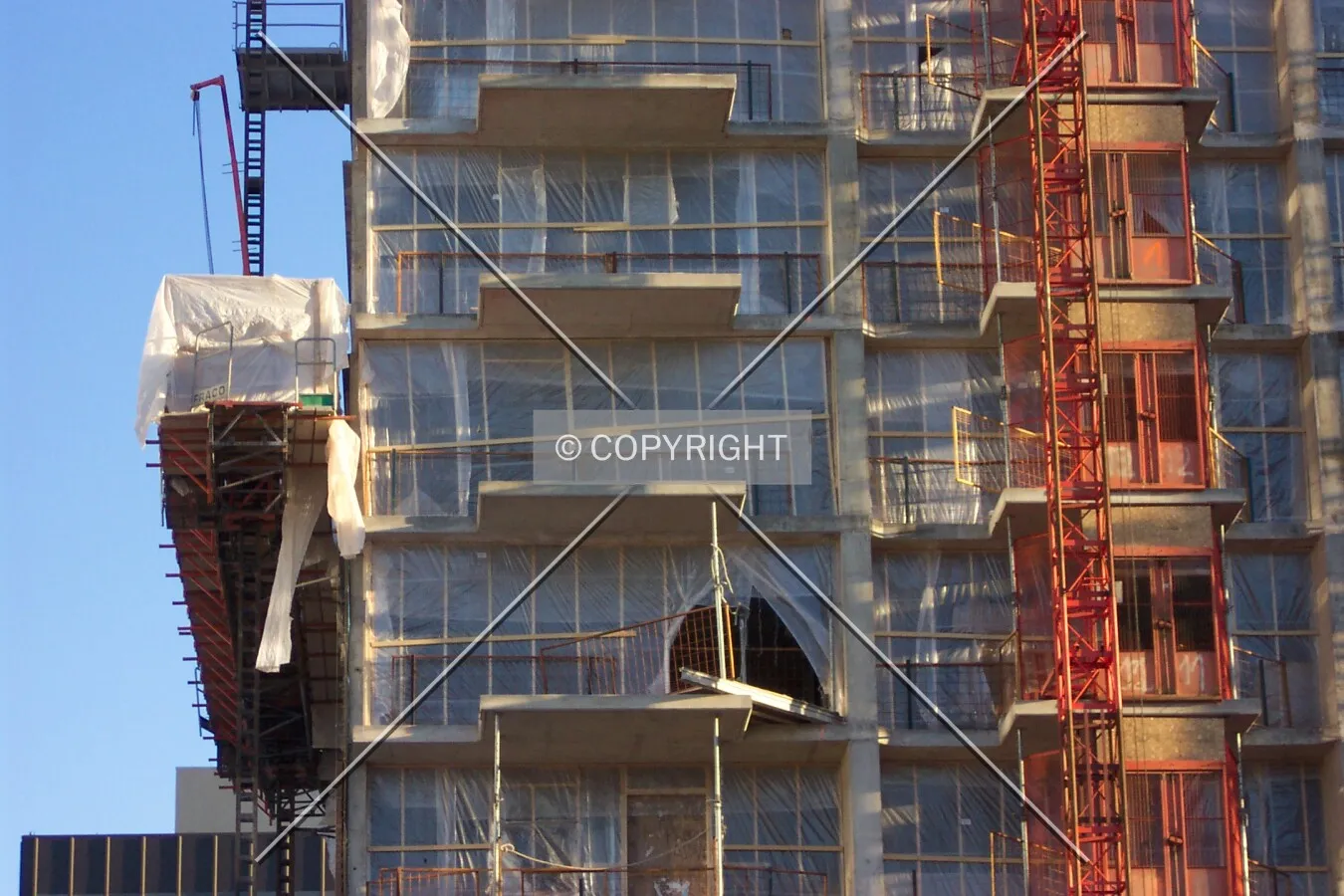 Closeup of the northeast corner