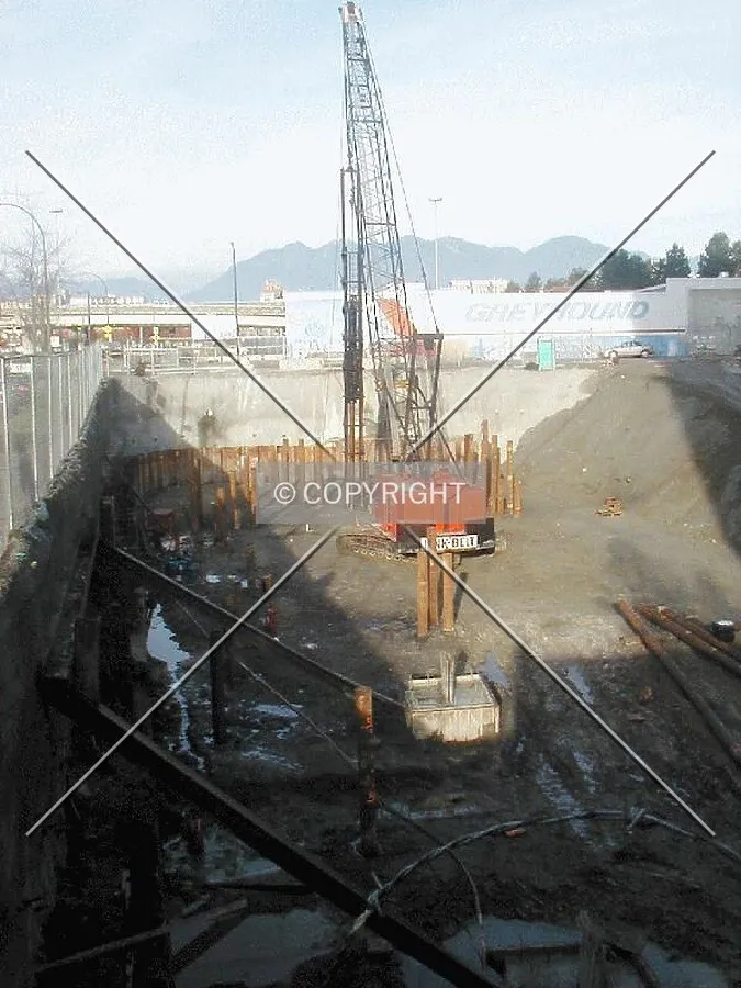 Piling driving in progress