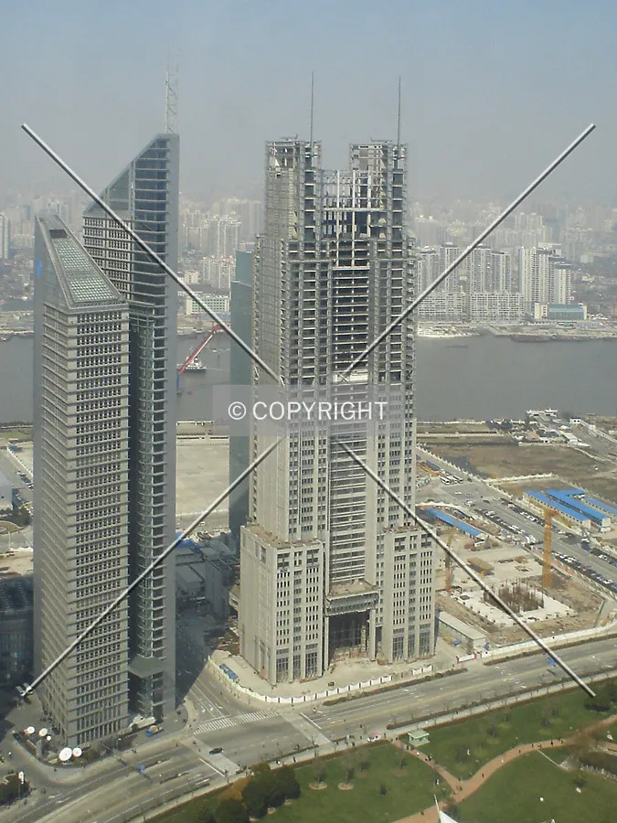 Bank of China during construction phase in February 2005