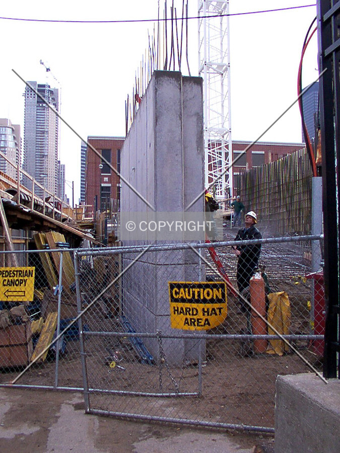 Shear wall on Grand Avenue, with garage ramp to the right