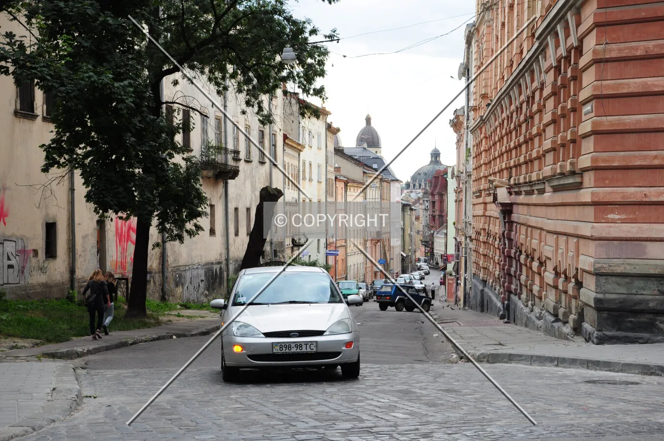 Looking along Lesi Ukrainky Street