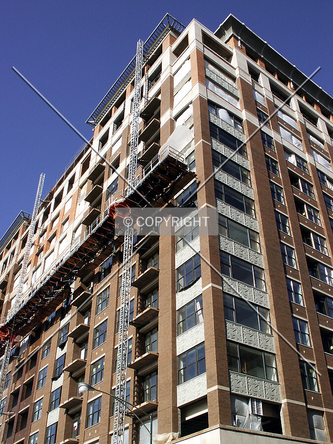Looking up the southwest corner