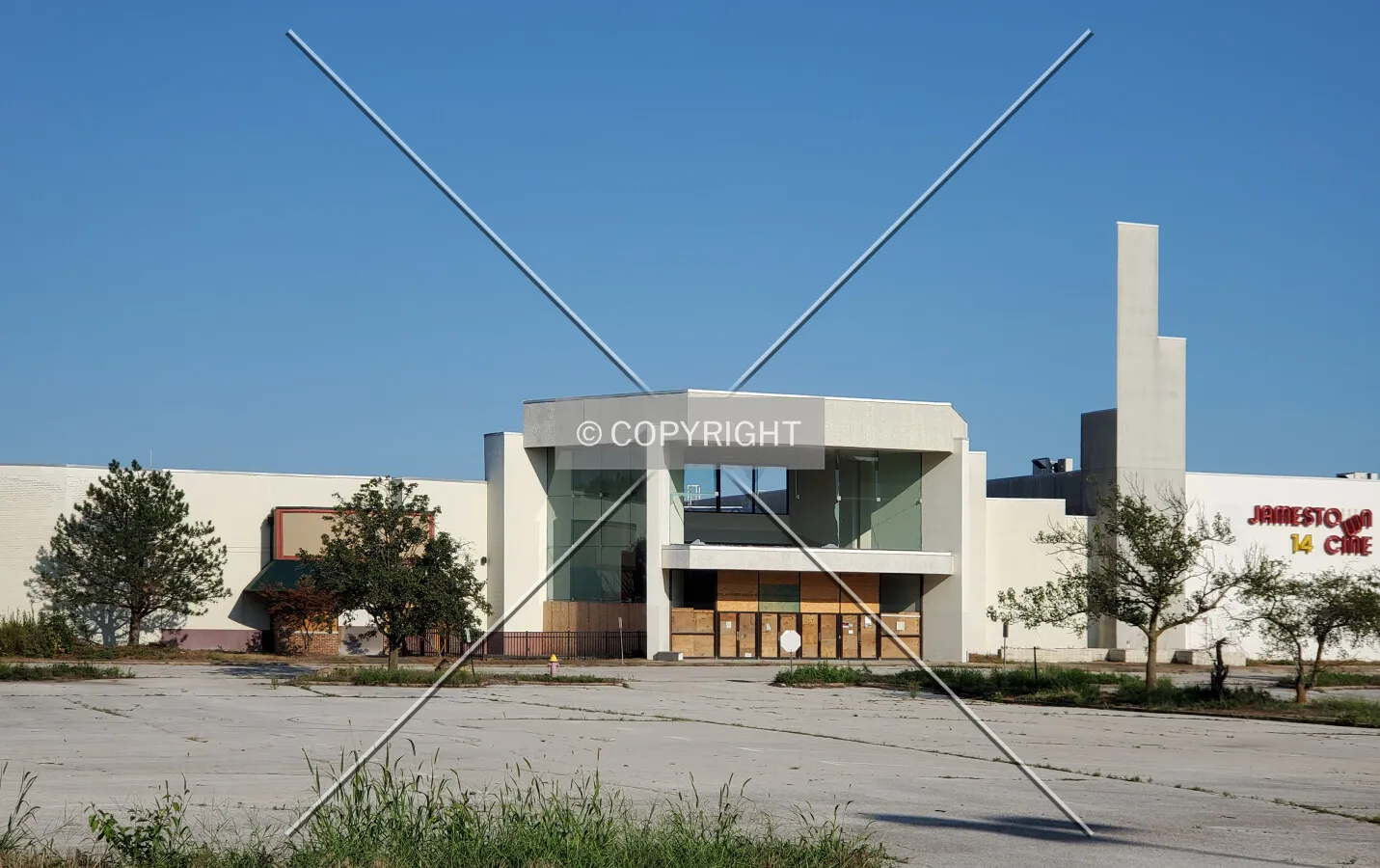 Main entrance on the west side; September 5, 2020