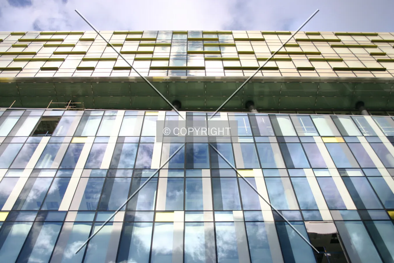 Looking straight up at the façade from Union Street