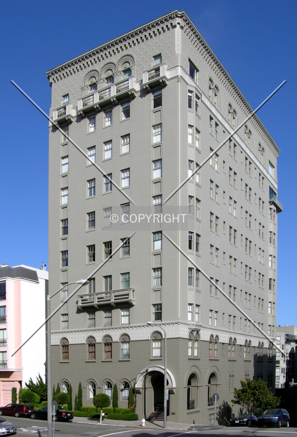 From across Laguna Street to the southeast