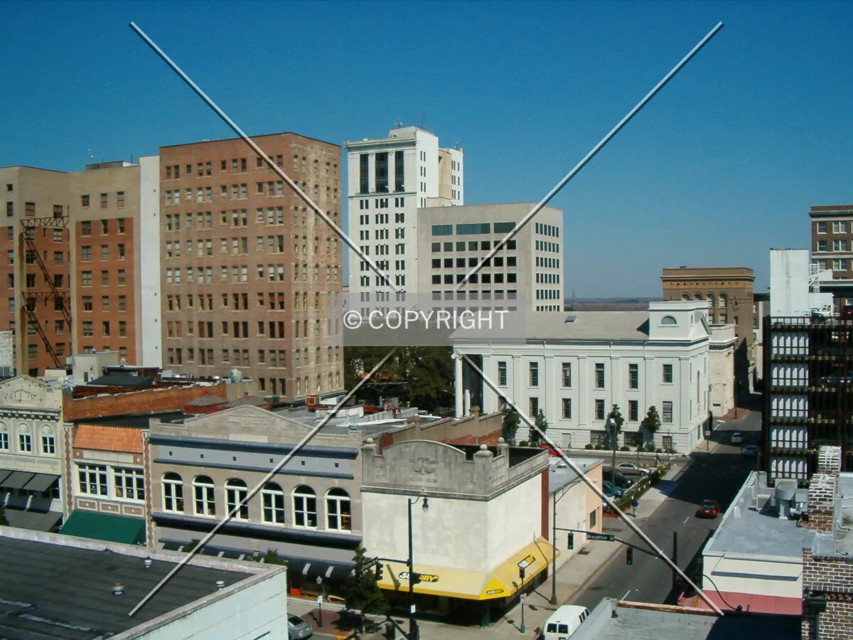 View from City parking garage looking north