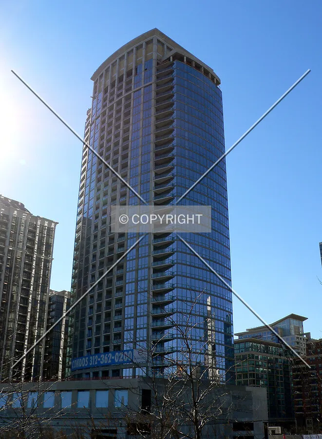 View up the northeast corner from the intersection of Roosevelt Road and Lake Shore Drive