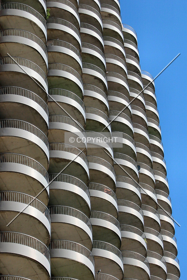 Balconies from Marquette Avenue