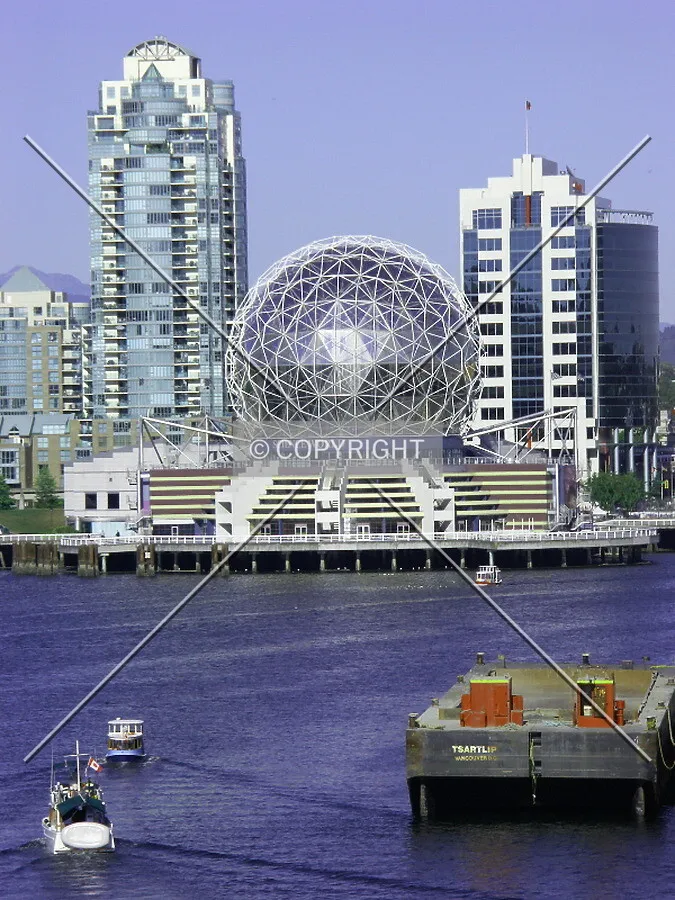 View from the Cambie Bridge on a hot day around 6 p.m