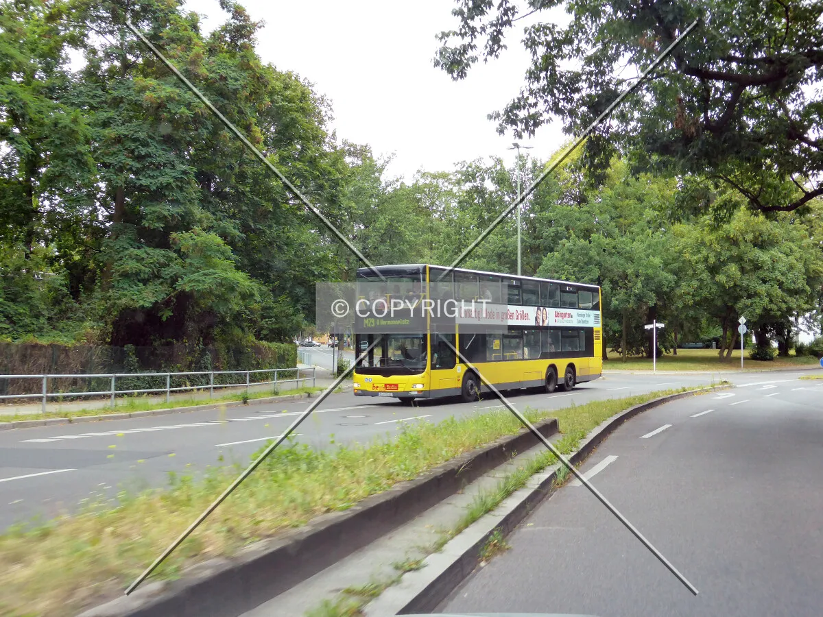 A typical double-deck bus in Berlin