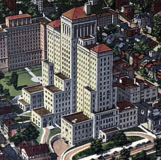 Vintage view from the southwest