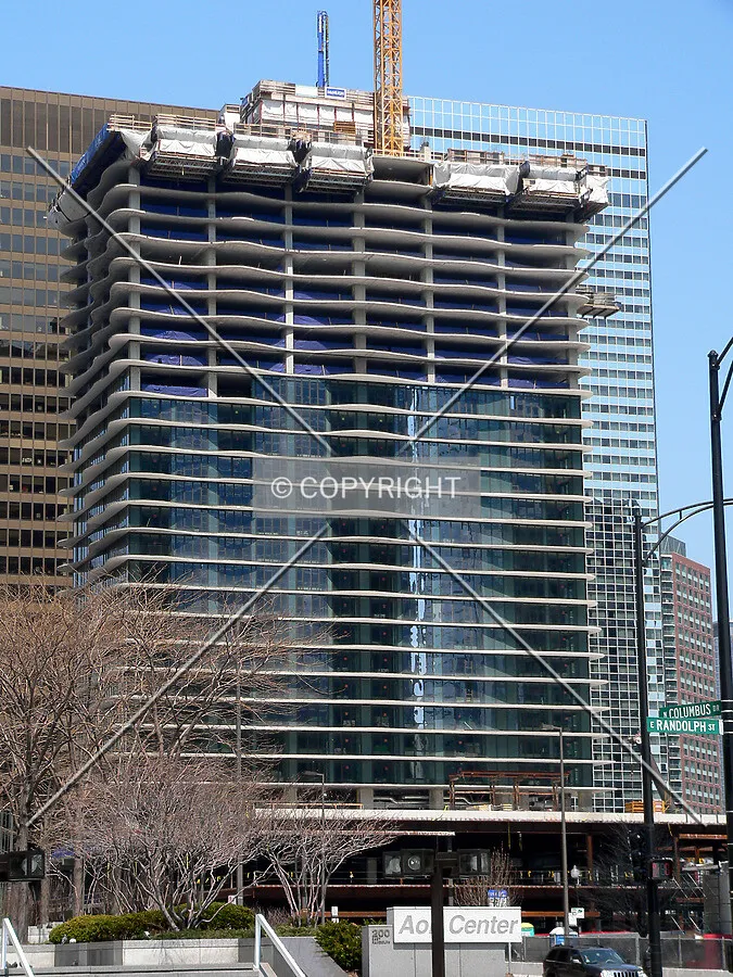 View to the north from Randolph Street at Columbus Drive