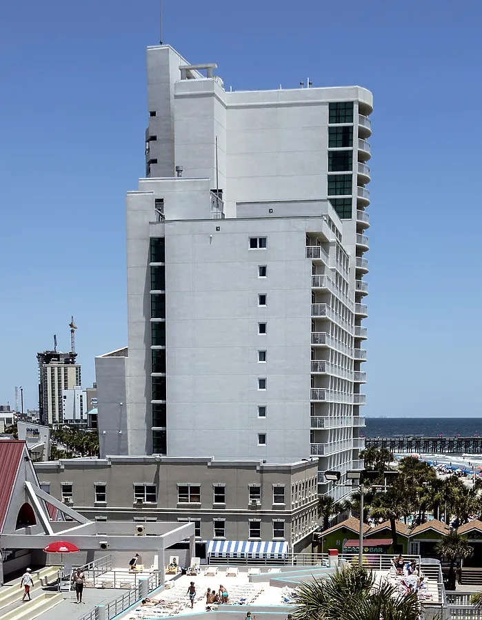 View from the southwest with Phase II behind