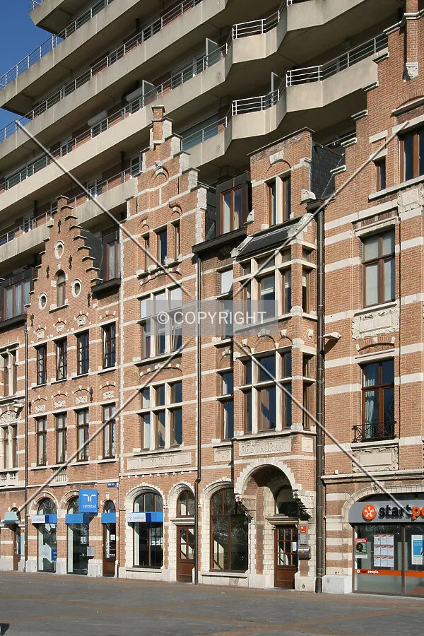Reconstructed facades at the base