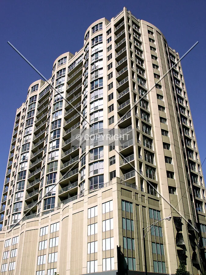 Looking up the southeast corner