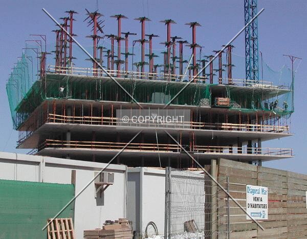 View of the building from the entrance to the works zone