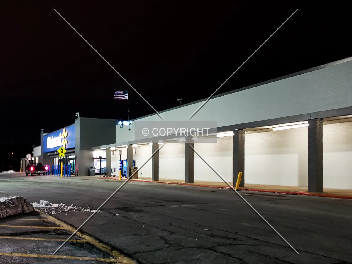 View from the southeast at night; January 21, 2019