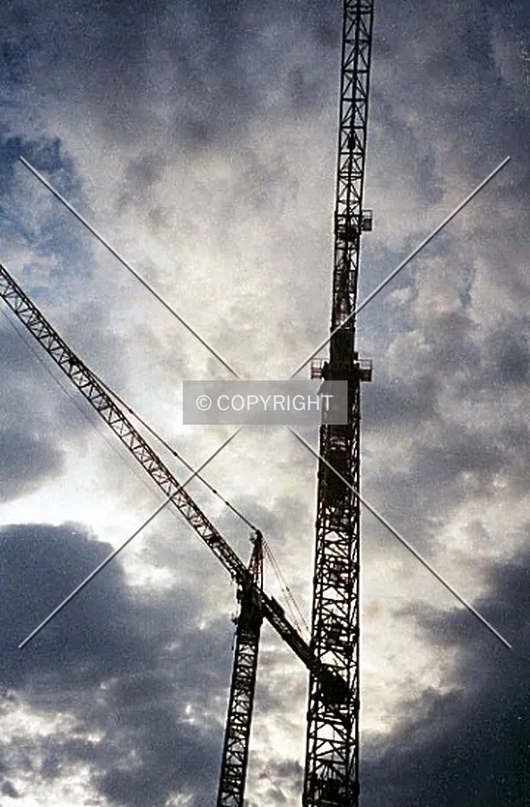 Tower cranes over the construction site
