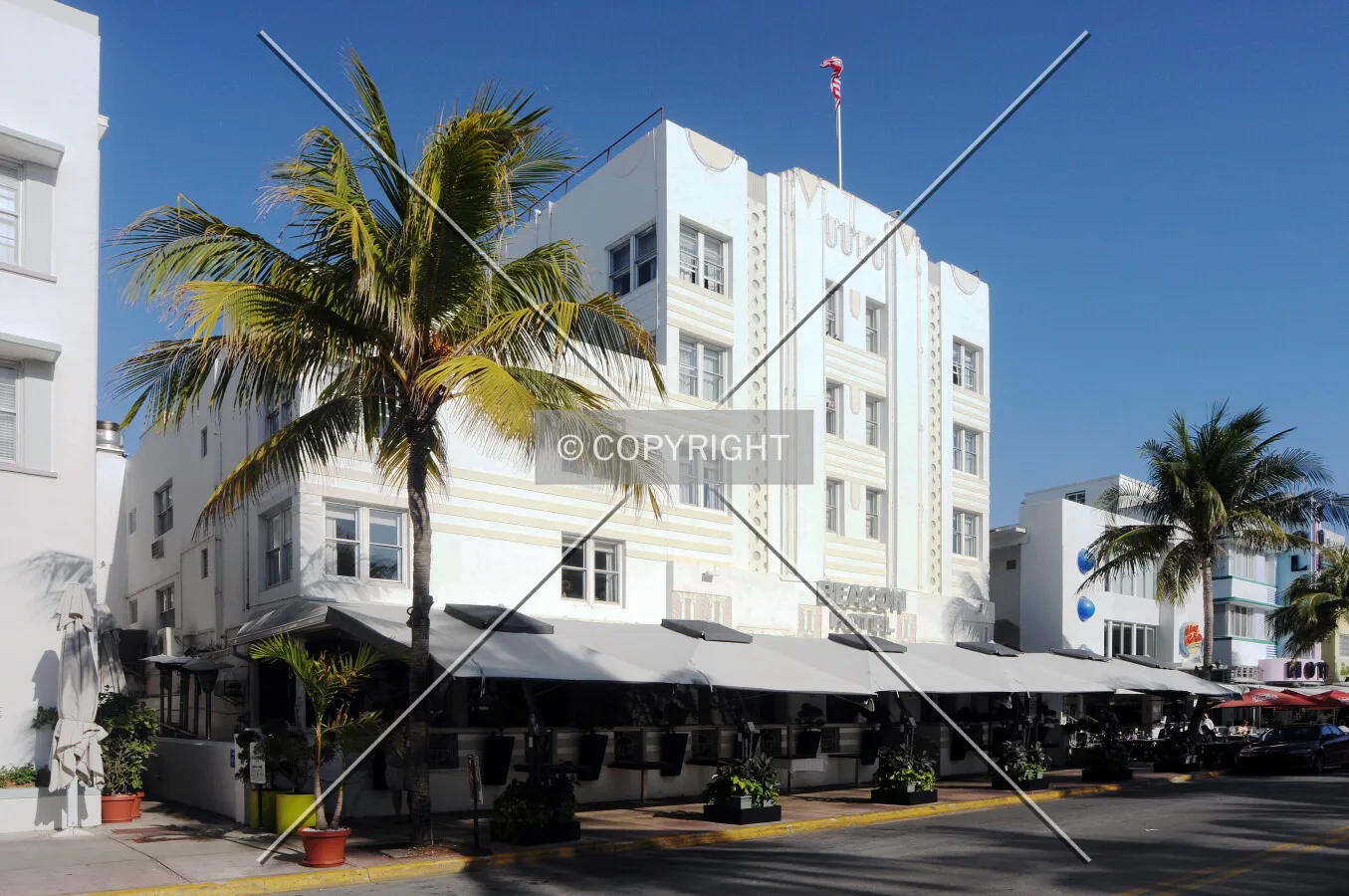 View from the southeast across Ocean Drive