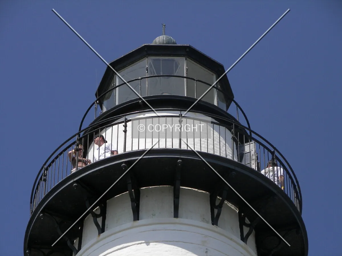 Looking up from the entrance to the lighthouse