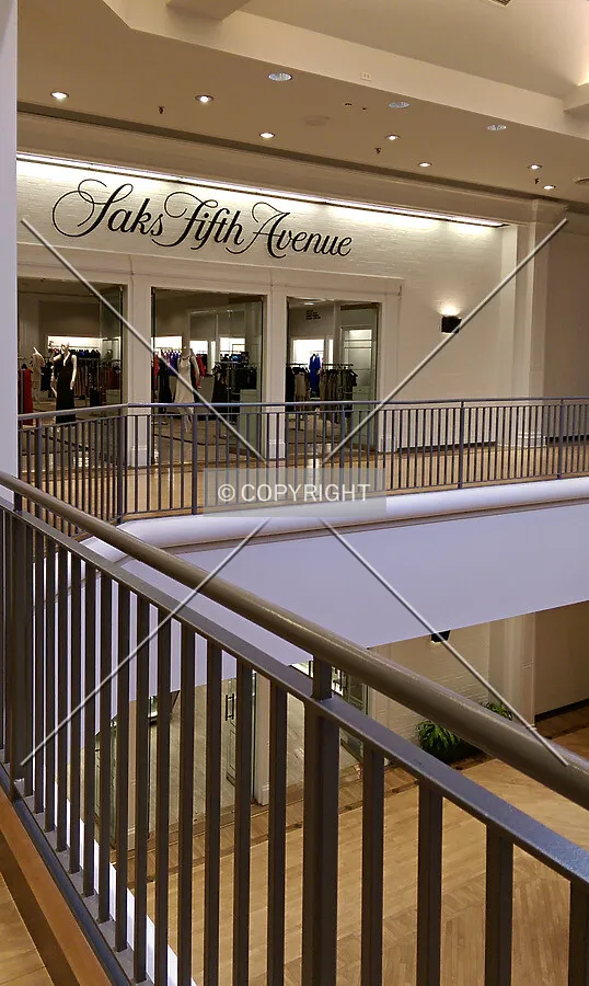 Second floor entrance to Saks Fifth Avenue on the north end of the mall; January 7, 2015