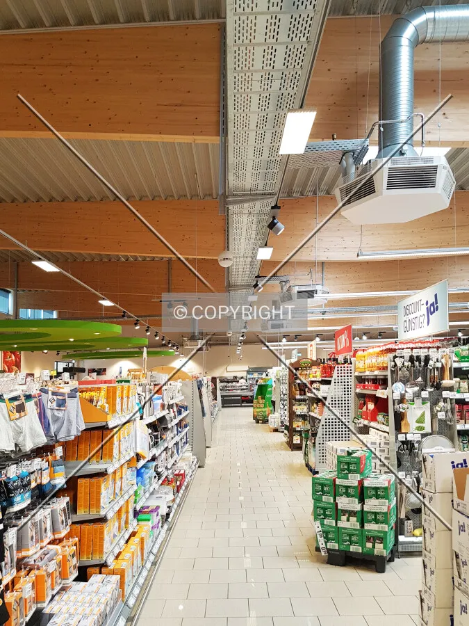 Inside the REWE supermarket