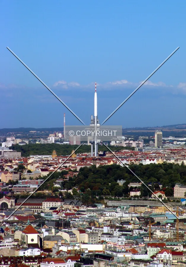 Looking east from Petřín observation tower