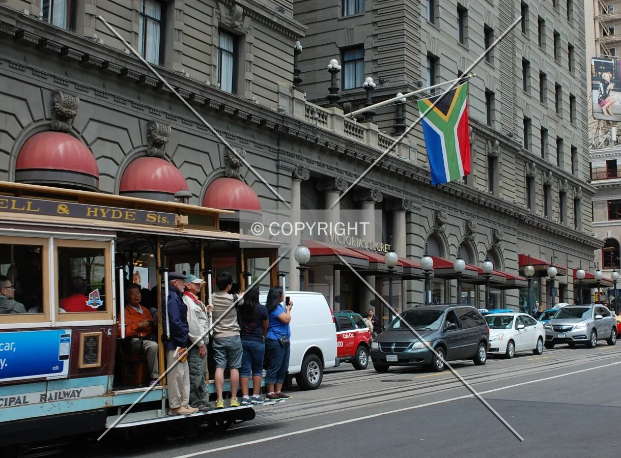 Cable car passing by