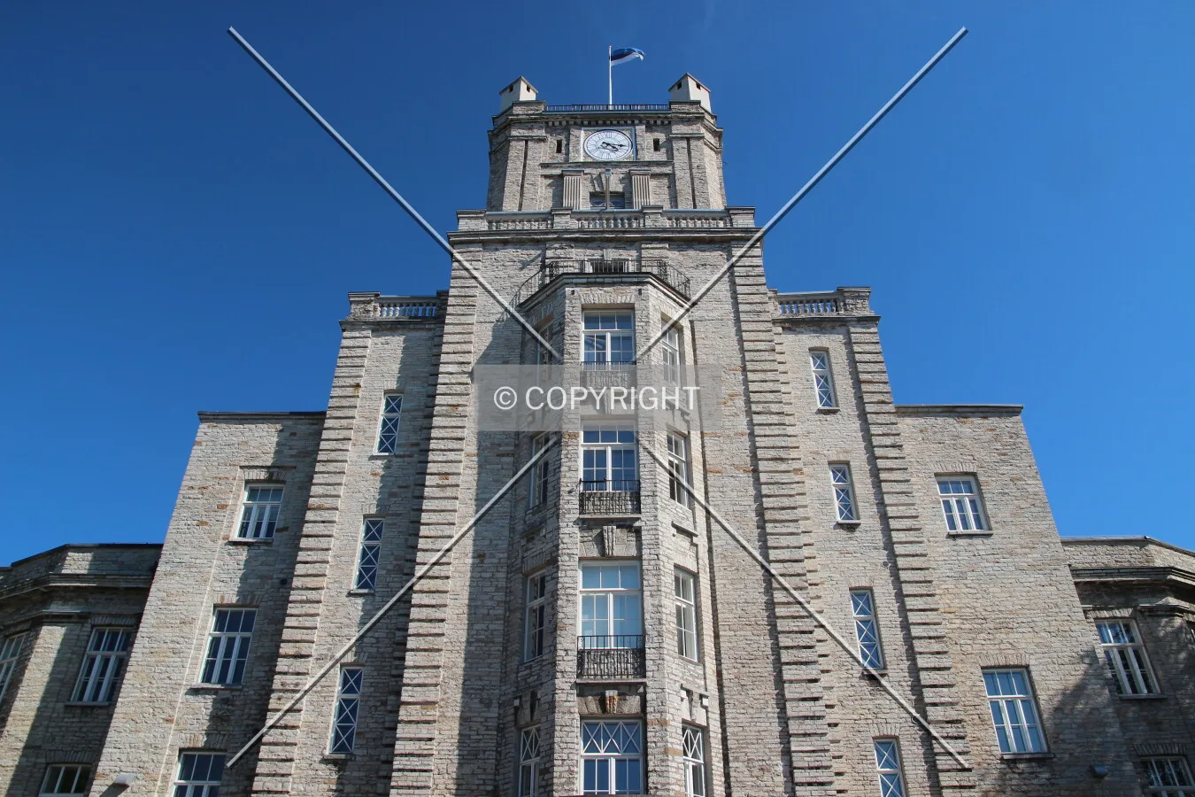 Looking up central building