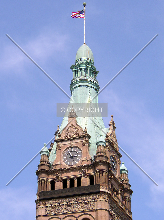 Top of the clock tower from the west