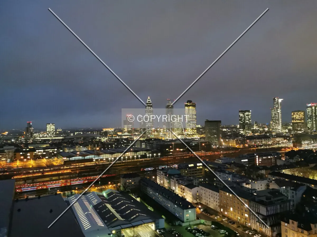 Frankfurt panorama at night