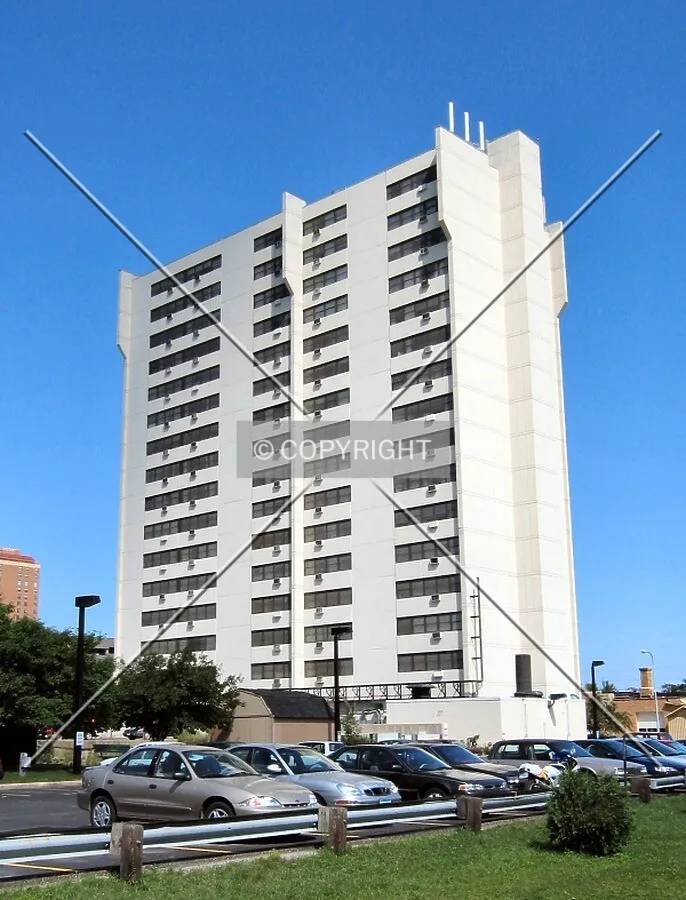 View to the northwest from 1st Street NE