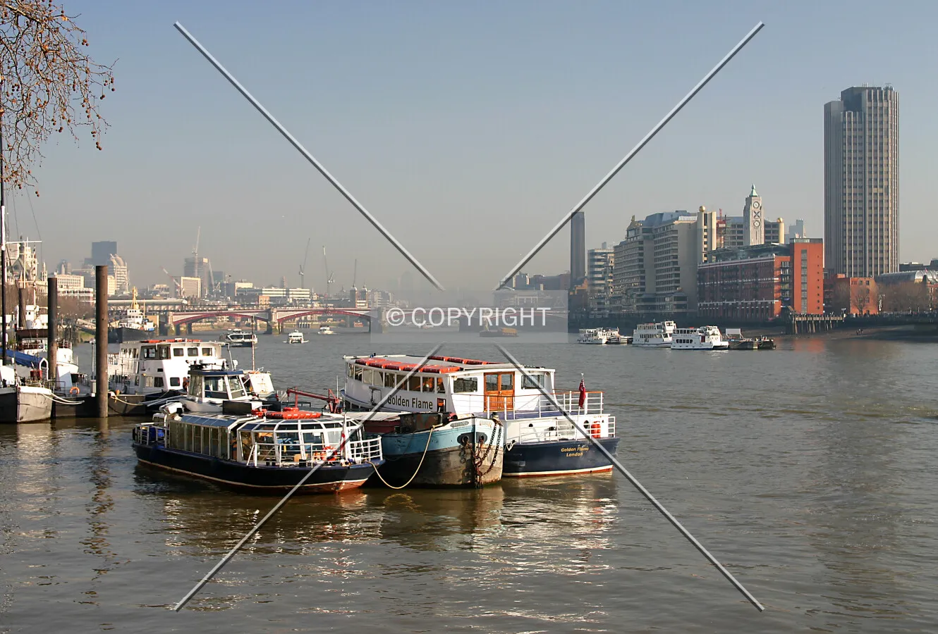 View east along the Thames