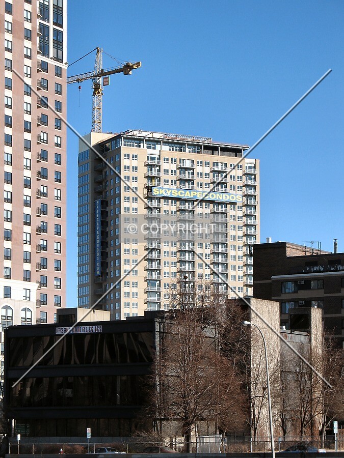 Distant view to the northeast from 4th Avenue South, past Grant Park