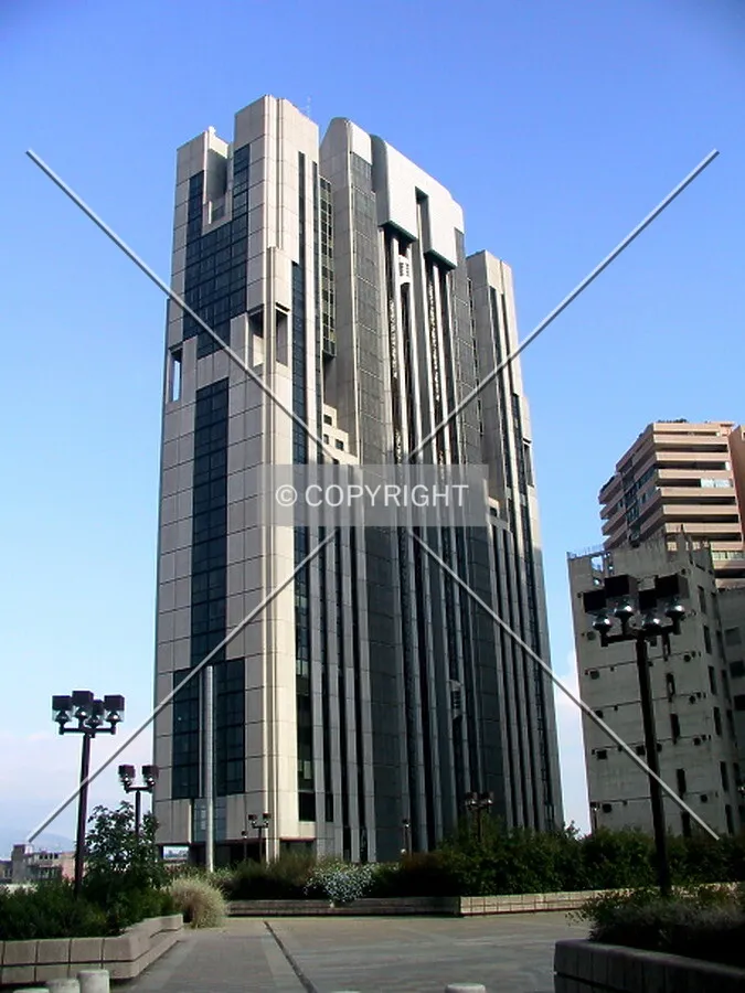 Side view from plaza